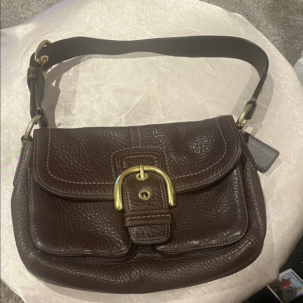 Y2K Soft Pebble Leather Coach Bag